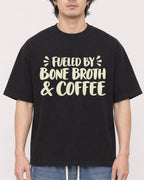 Mockup Boxy Heavyweight Tee Black male close-up 03