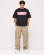 Mockup Boxy Heavyweight Tee Black male full-body 36