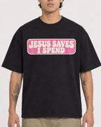 Mockup Boxy Heavyweight Tee Black male close-up 36