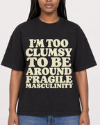 Mockup Boxy Heavyweight Tee Black female close-up 04