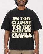 Mockup Boxy Heavyweight Tee Black male close-up 04