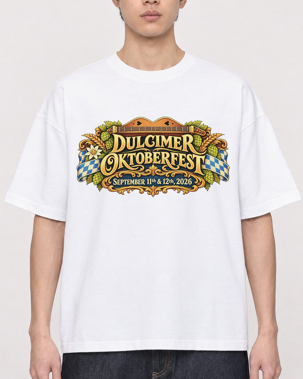 Mockup Boxy Heavyweight Tee White male close-up 01