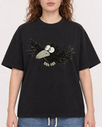 Mockup Boxy Heavyweight Tee Black female close-up 09