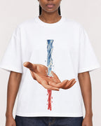 Mockup Boxy Heavyweight Tee White female close-up 44