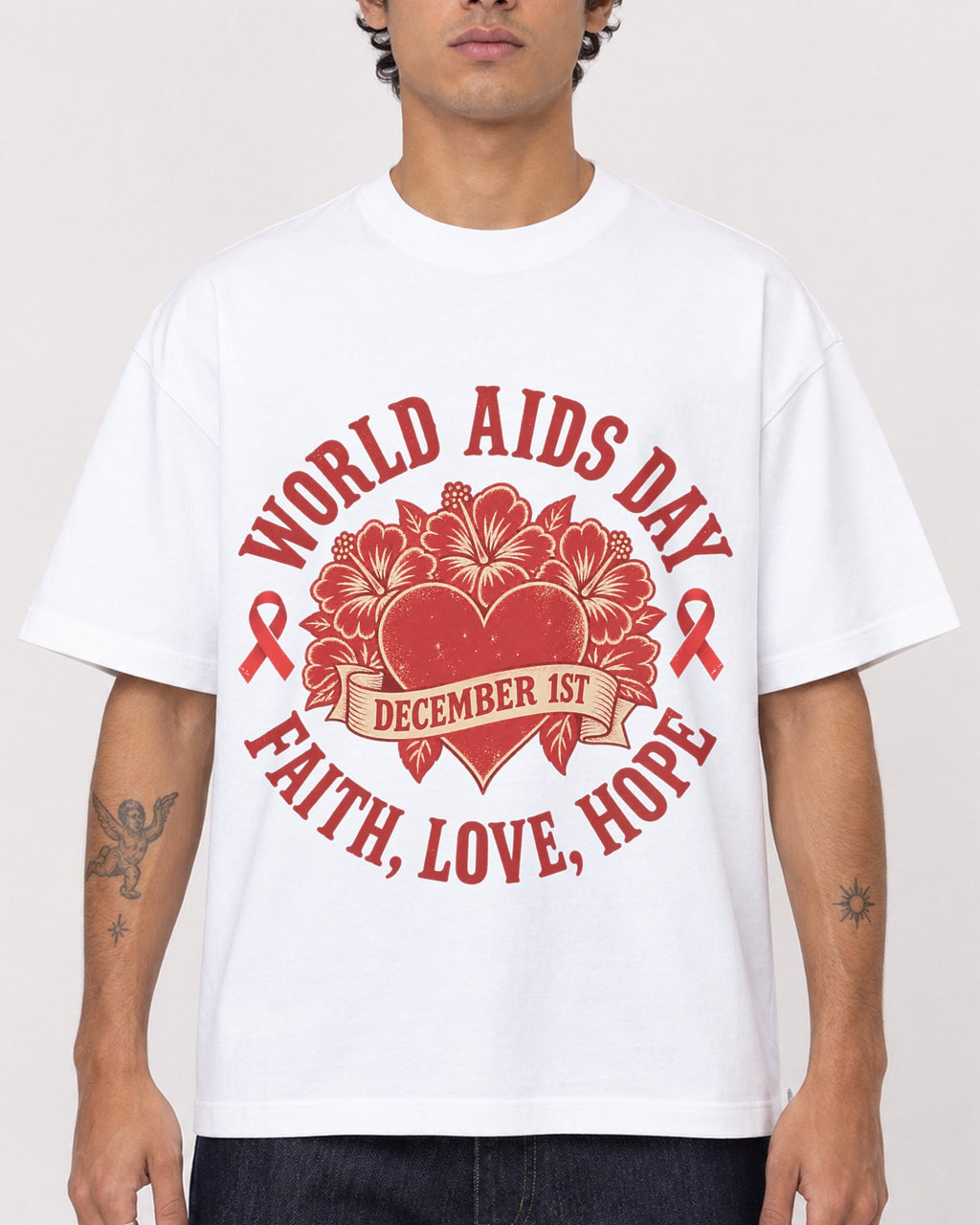 Mockup Boxy Heavyweight Tee White male close-up 06