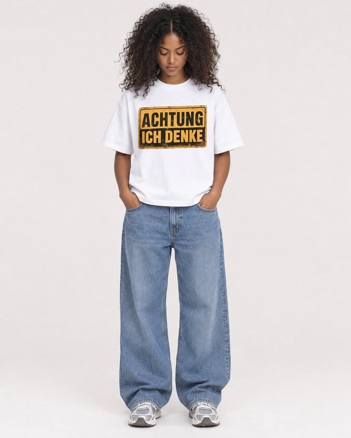 Mockup Boxy Heavyweight Tee White female full-body 05