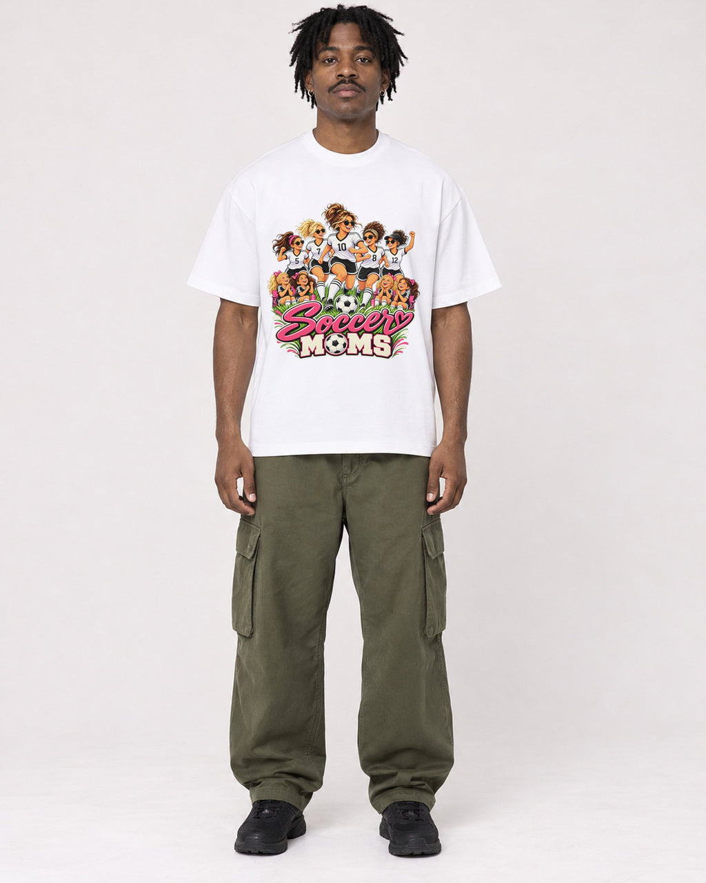 Mockup Boxy Heavyweight Tee White male full-body 04