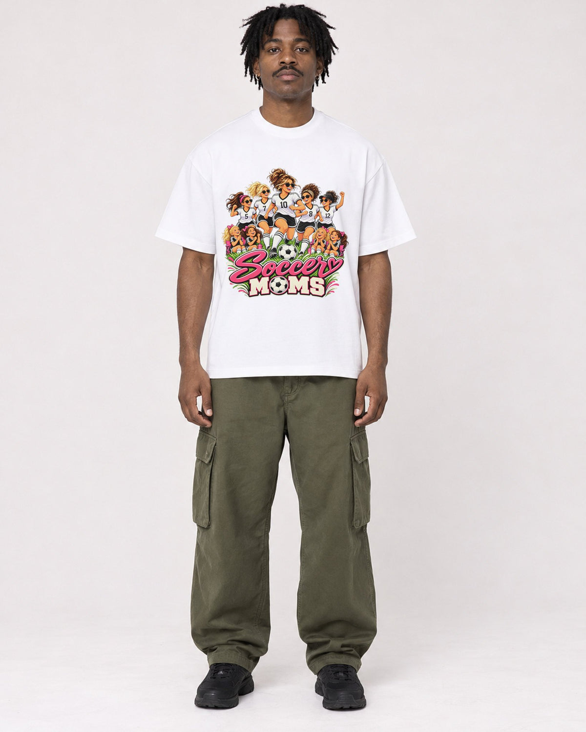 Mockup Boxy Heavyweight Tee White male full-body 04