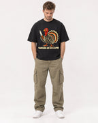 Mockup Boxy Heavyweight Tee Black male full-body 08