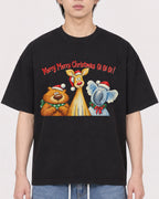 Mockup Boxy Heavyweight Tee Black male close-up 11