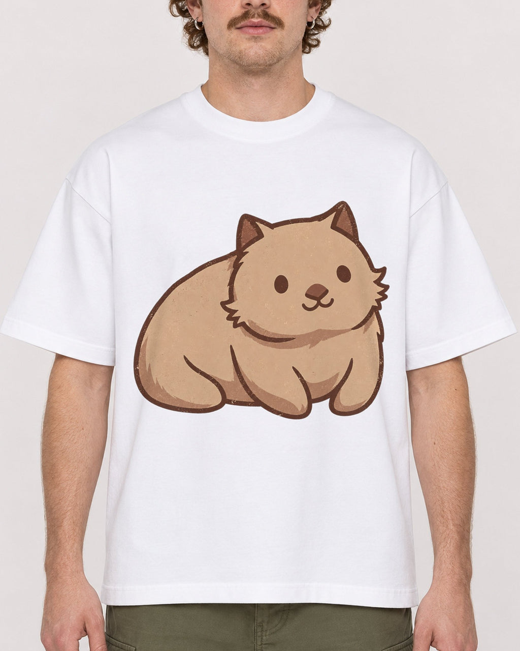 Mockup Boxy Heavyweight Tee White male close-up 09