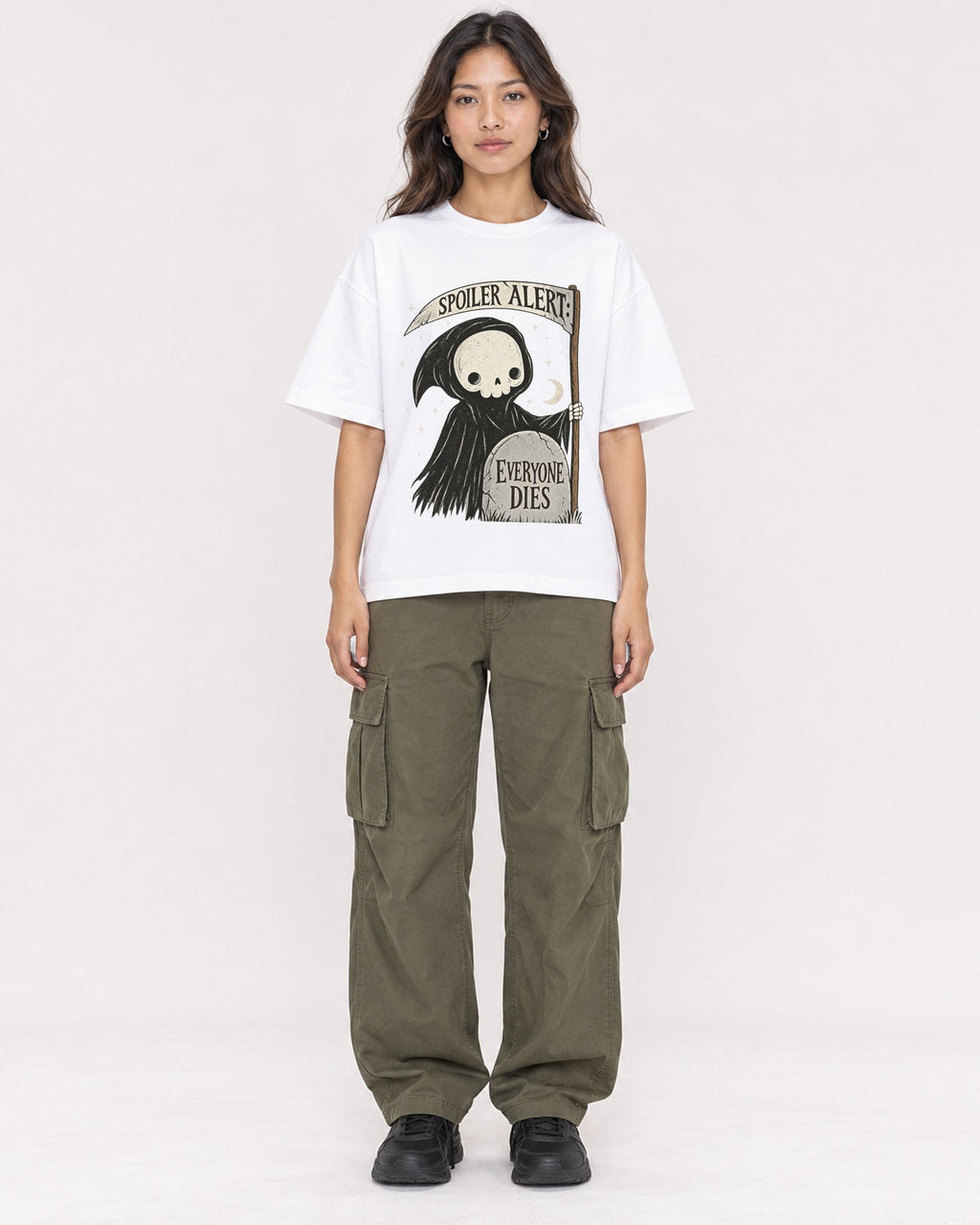 Mockup Boxy Heavyweight Tee White female full-body 02