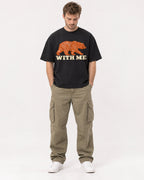 Mockup Boxy Heavyweight Tee Black male full-body 08