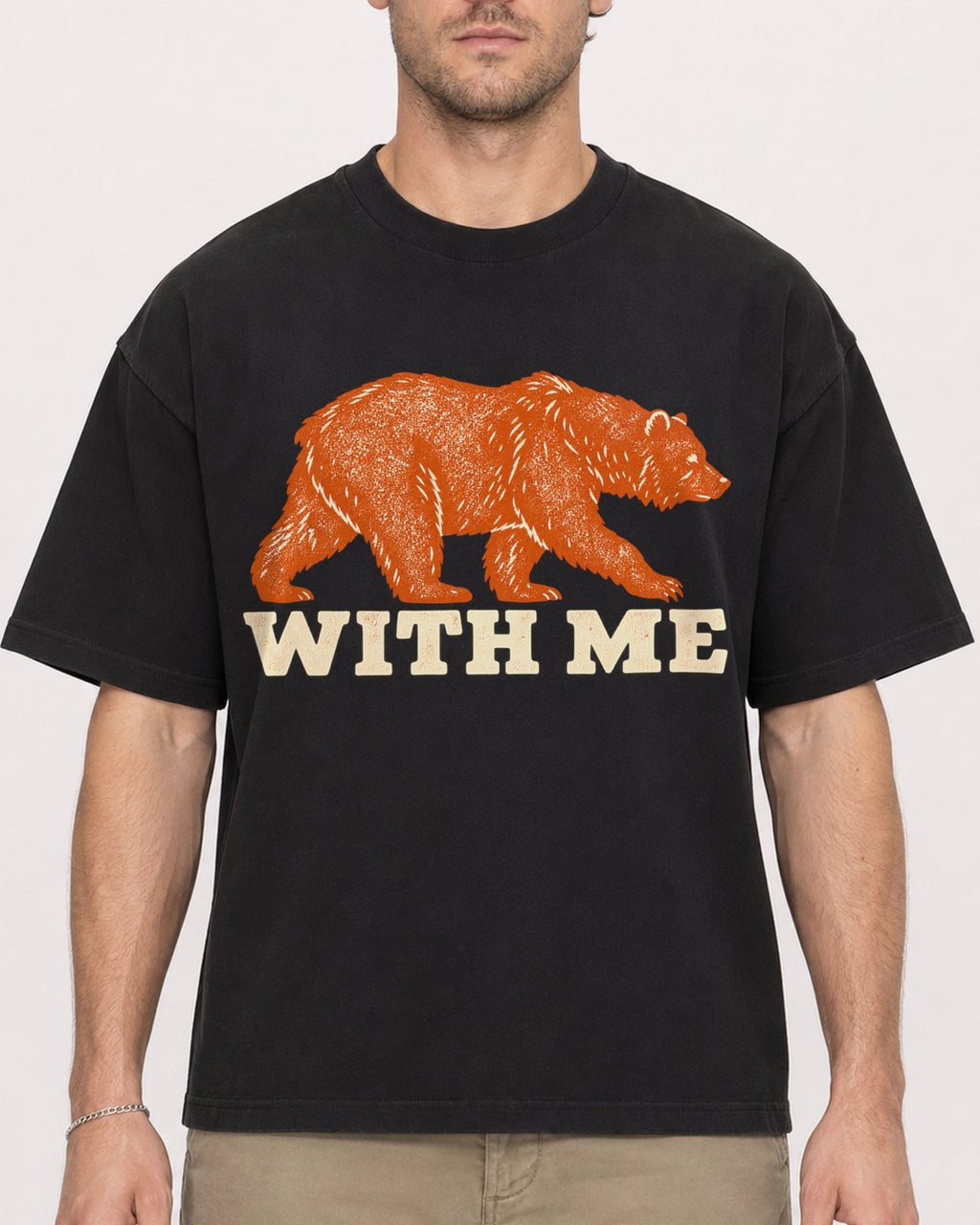 Mockup Boxy Heavyweight Tee Black male close-up 08