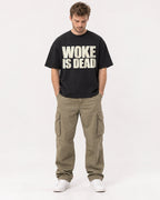 Mockup Boxy Heavyweight Tee Black male full-body 08