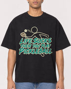 Mockup Boxy Heavyweight Tee Black male close-up 10