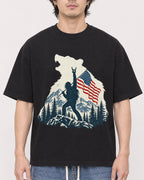 Mockup Boxy Heavyweight Tee Black male close-up 03