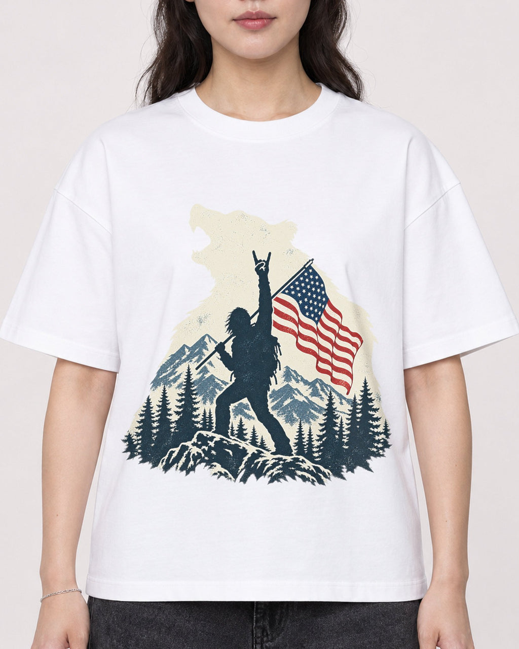 Mockup Boxy Heavyweight Tee White female close-up 03