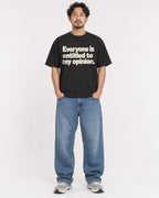 Mockup Boxy Heavyweight Tee Black male full-body 02