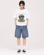 Mockup Boxy Heavyweight Tee White female full-body 21