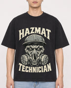 Mockup Boxy Heavyweight Tee Black male close-up 21