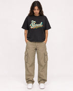 Mockup Boxy Heavyweight Tee Black female full-body 06