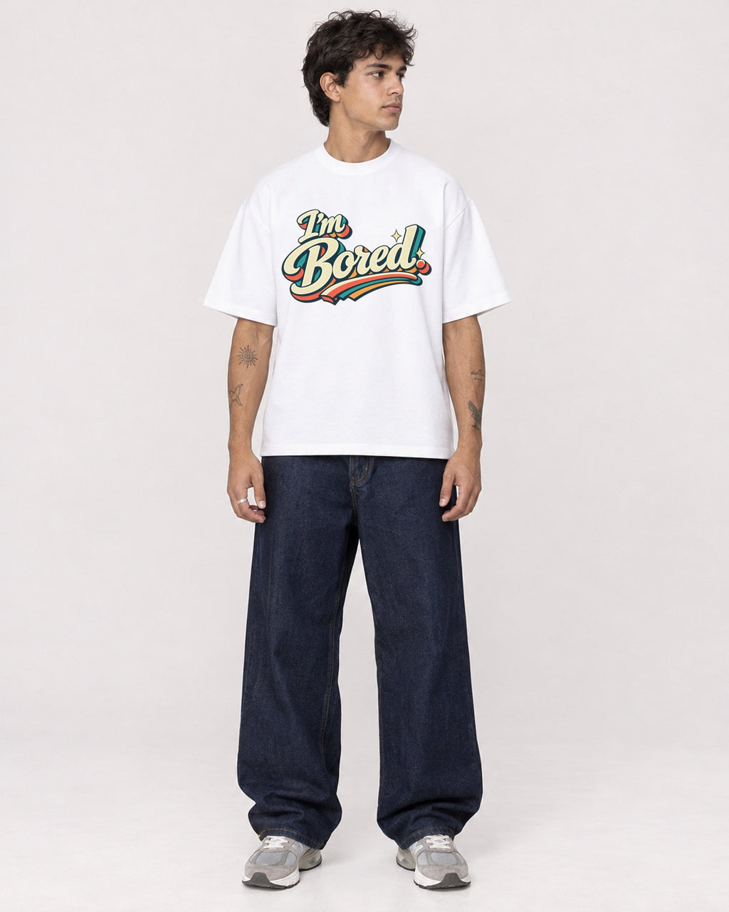 Mockup Boxy Heavyweight Tee White male full-body 06