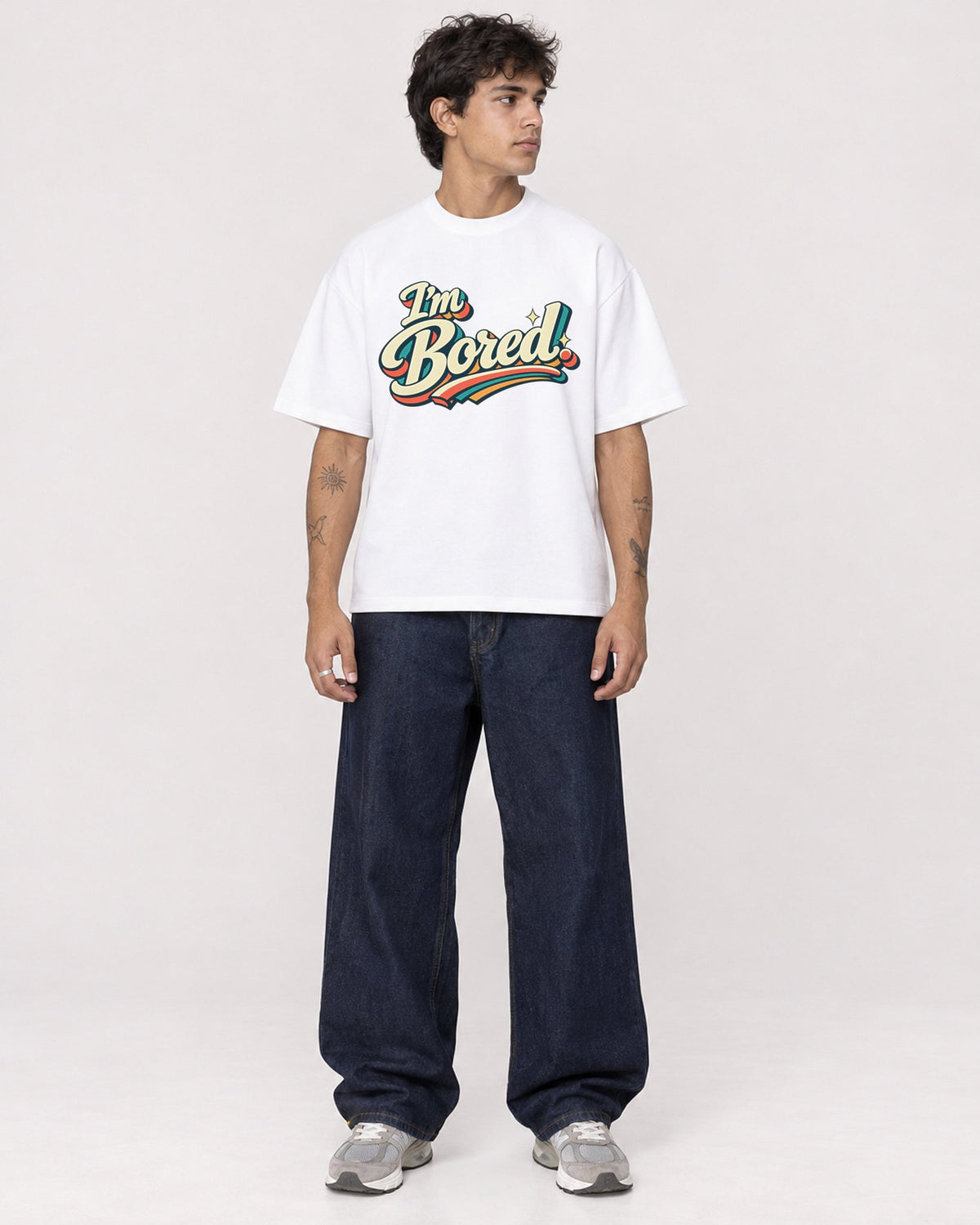 Mockup Boxy Heavyweight Tee White male full-body 06