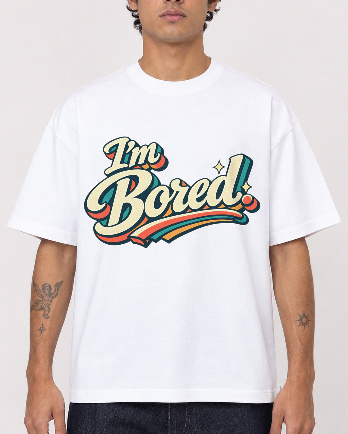 Mockup Boxy Heavyweight Tee White male close-up 06