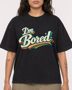 Mockup Boxy Heavyweight Tee Black female close-up 06