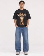 Mockup Boxy Heavyweight Tee Black male full-body 10