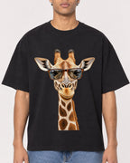 Mockup Boxy Heavyweight Tee Black male close-up 10