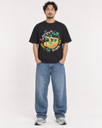 Mockup Boxy Heavyweight Tee Black male full-body 02