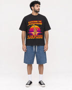 Mockup Boxy Heavyweight Tee Black male full-body 07