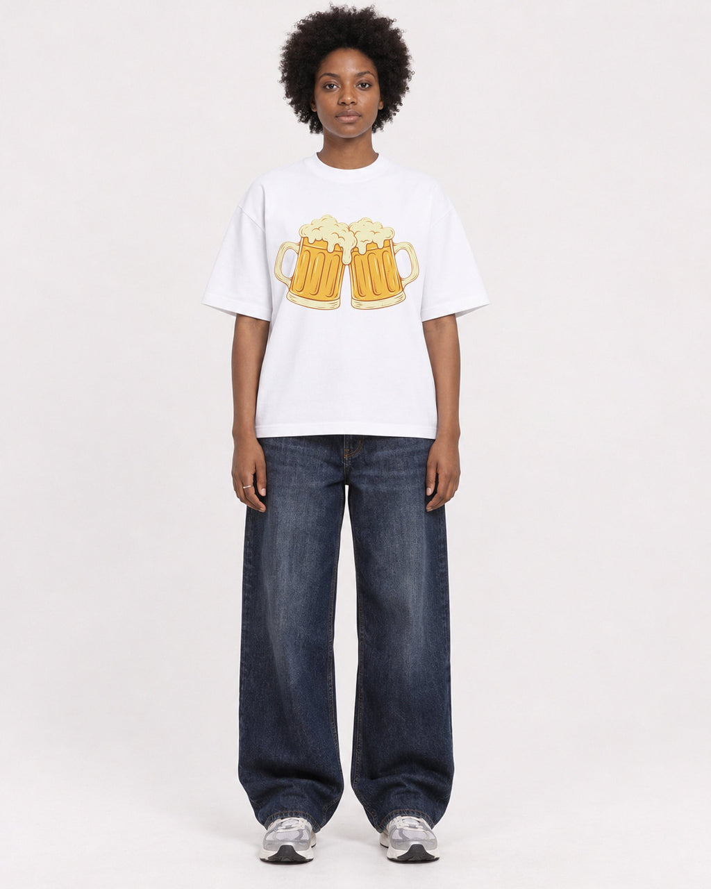 Mockup Boxy Heavyweight Tee White female full-body 14