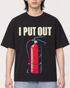 Mockup Boxy Heavyweight Tee Black male close-up 41