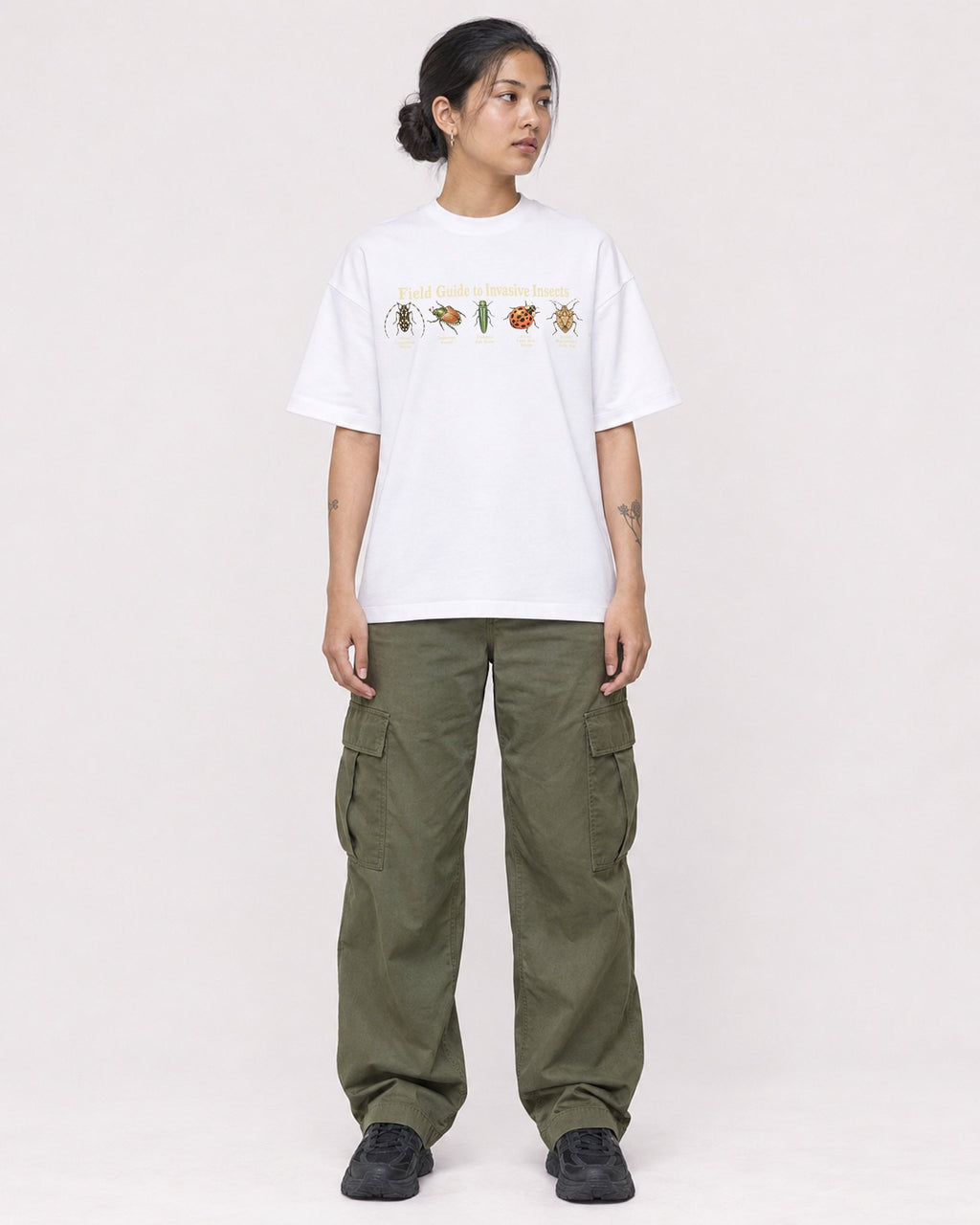 Mockup Boxy Heavyweight Tee White female full-body 12