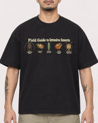 Mockup Boxy Heavyweight Tee Black male close-up 12