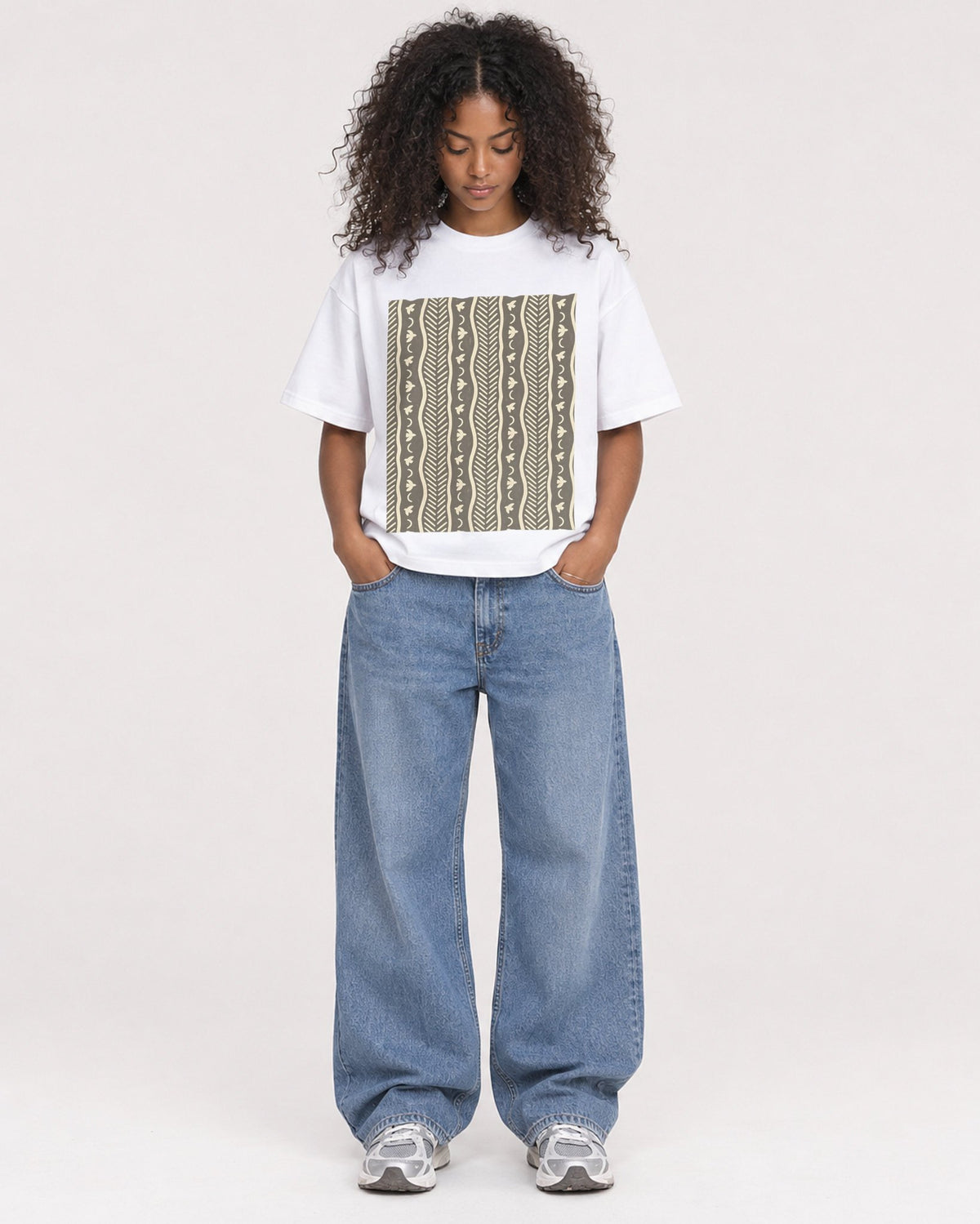 Mockup Boxy Heavyweight Tee White female full-body 05