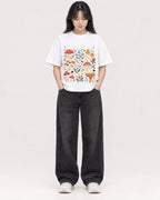 Mockup Boxy Heavyweight Tee White female full-body 13