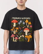 Mockup Boxy Heavyweight Tee Black male close-up 13