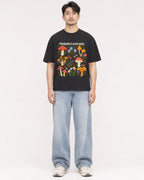 Mockup Boxy Heavyweight Tee Black male full-body 13