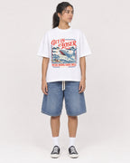 Mockup Boxy Heavyweight Tee White female full-body 16