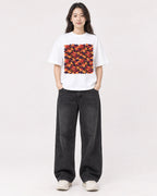 Mockup Boxy Heavyweight Tee White female full-body 03