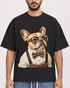 Mockup Boxy Heavyweight Tee Black male close-up 07