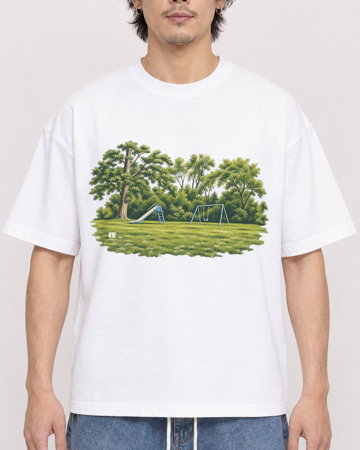 Mockup Boxy Heavyweight Tee White male close-up 03