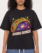 Mockup Boxy Heavyweight Tee Black female close-up 05