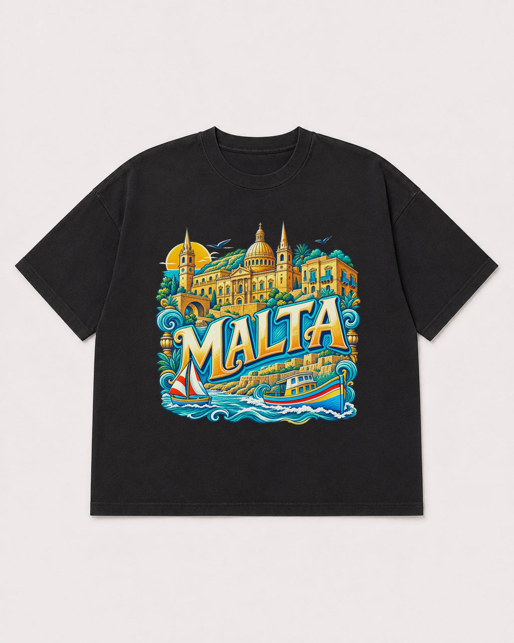 Mockup Boxy Heavyweight Tee Black product