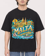 Mockup Boxy Heavyweight Tee Black male close-up 03