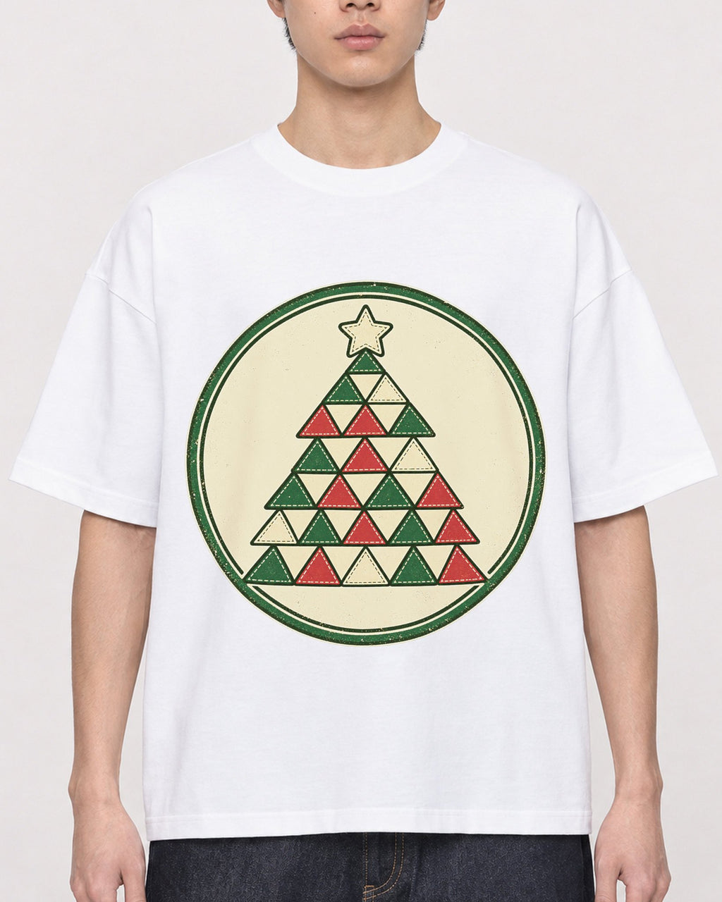 Mockup Boxy Heavyweight Tee White male close-up 01